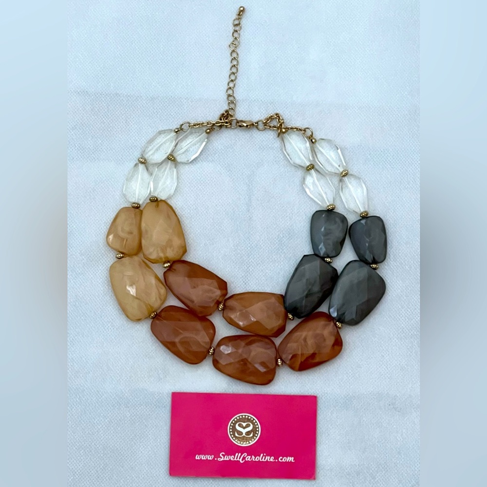 Chunky, tiered resin beaded necklace by Swell Caroline